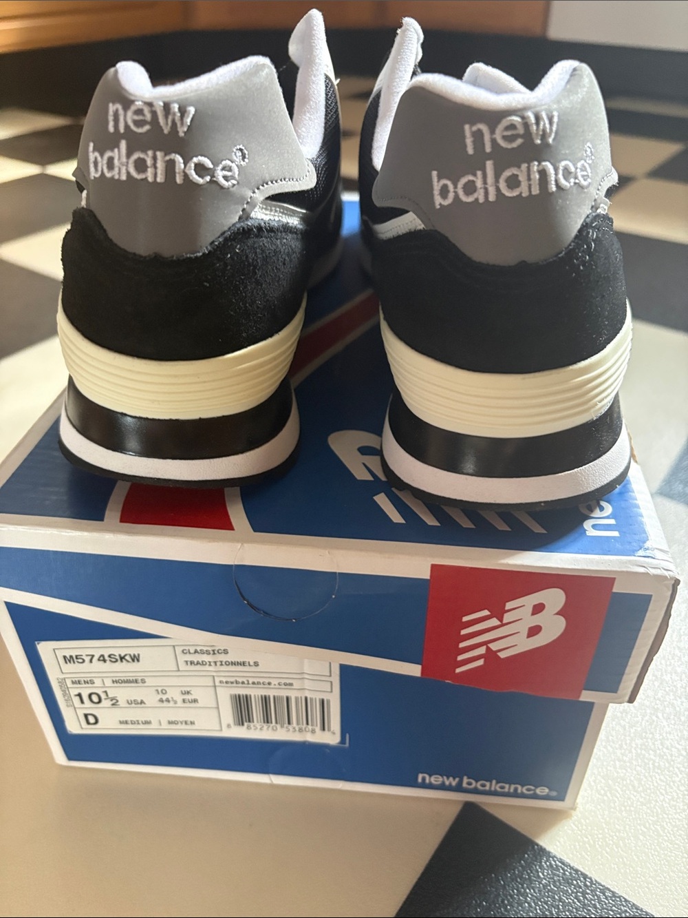 New Balance 574 Black Suede Mesh & Reflective Gray-Size 10 1/2 Rare-NIB - Picture 3 of 8
